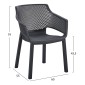 ΠΟΛΥΘΡΟΝΑ ΠΟΛΥΠΡΟΠΥΛΕΝΙΟΥ PEGGY HM6368.02 ΜΑΥΡΟ 60x55x79Υεκ