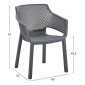 ΠΟΛΥΘΡΟΝΑ ΠΟΛΥΠΡΟΠΥΛΕΝΙΟΥ PEGGY HM6368.10 ΓΚΡΙ 60x55x79Υεκ