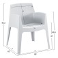 ΠΟΛΥΘΡΟΝΑ ΠΟΛΥΠΡΟΠΥΛΕΝΙΟΥ SLEEK HM6370.01 ΛΕΥΚΗ 68x63x82,5Υεκ.