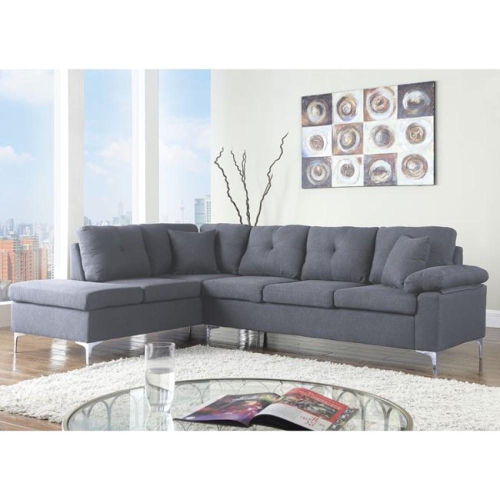 ΚΑΝΑΠΕΣ ΓΩΝΙΑ ΑΡΙΣΤΕΡΗ ZAILA HM3087L ΥΦΑΣΜΑ ΓΚΡΙ 282x197x90Υ εκ.