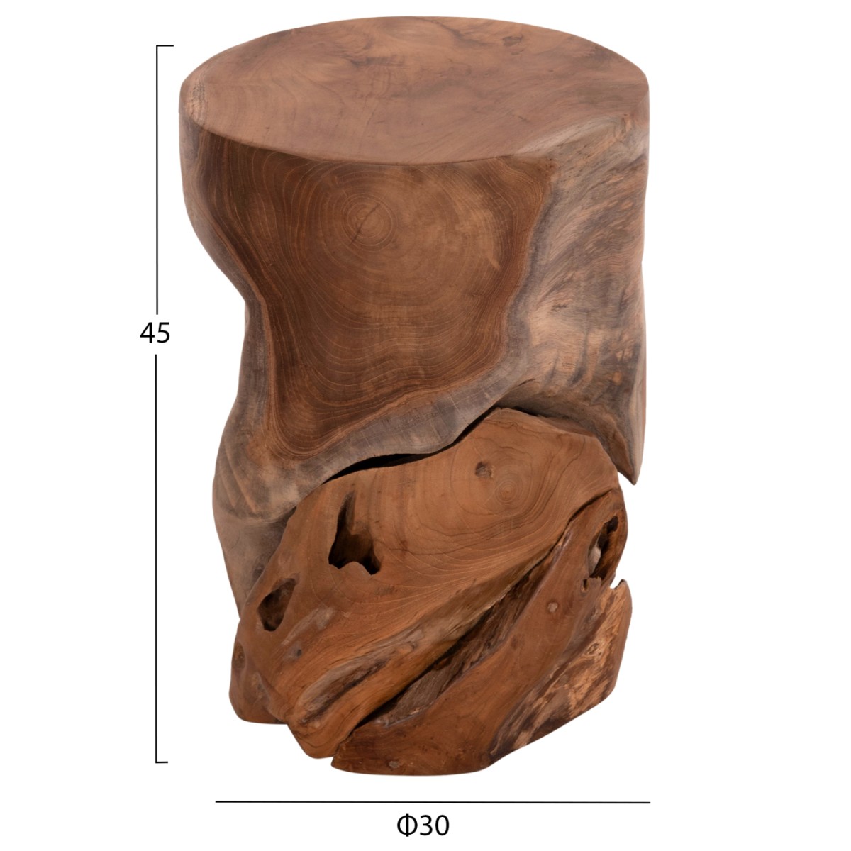 ΒΟΗΘΗΤΙΚΟ ΣΚΑΜΠΟ/ΤΡΑΠΕΖΑΚΙ STOMP HM9350.11 ΞΥΛΟ TEAK-ΦΥΣΙΚΟ Φ30x45Υεκ.