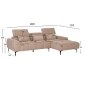 ΚΑΝΑΠΕΣ ΔΕΞΙΑ ΓΩΝΙΑ DIVYA HM3267.11R ΜΠΕΖ ΥΦΑΣΜΑ 260x100-174x104Υεκ.