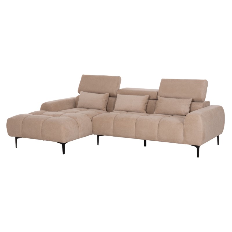 ΚΑΝΑΠΕΣ ΑΡΙΣΤΕΡΗ ΓΩΝΙΑ DIVYA HM3267.11L ΜΠΕΖ ΥΦΑΣΜΑ 260x100-174x104Υεκ.