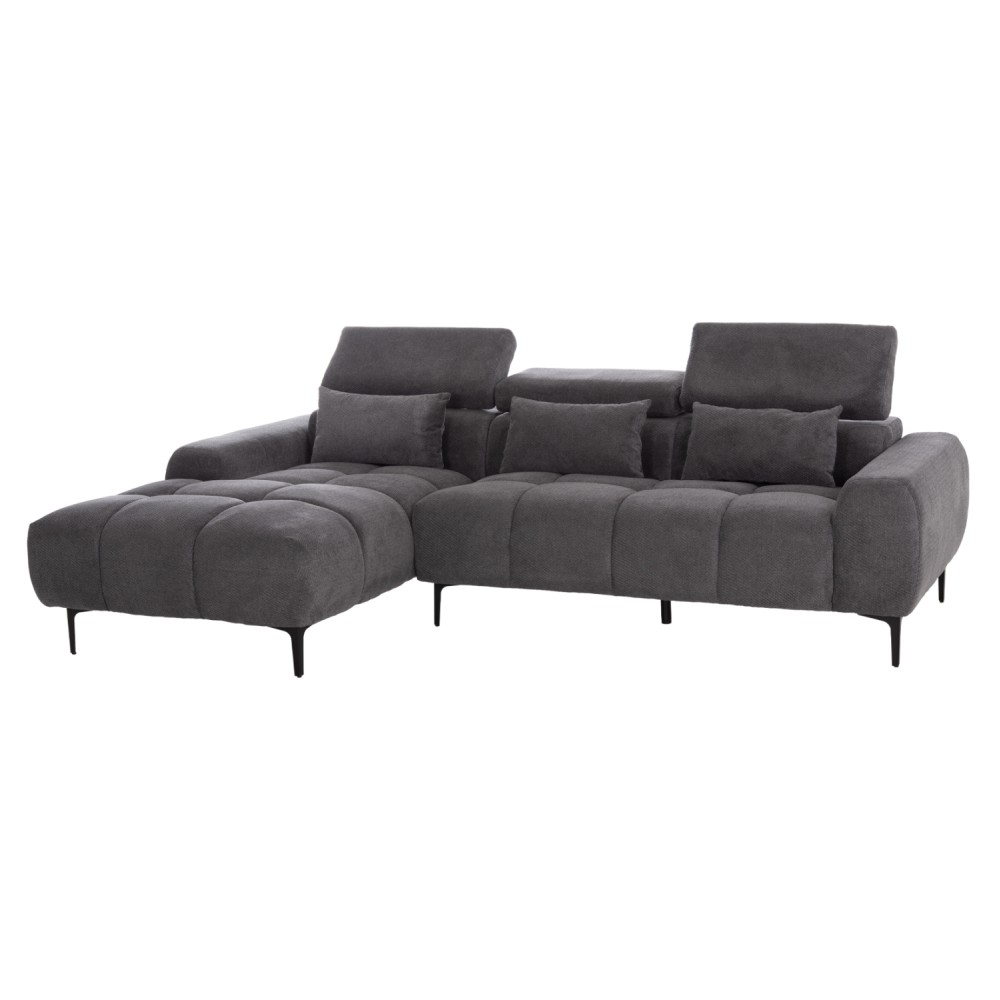 ΚΑΝΑΠΕΣ ΑΡΙΣΤΕΡΗ ΓΩΝΙΑ DIVYA HM3267.12L ΓΚΡΙ ΥΦΑΣΜΑ 260x100-174x104Υεκ.