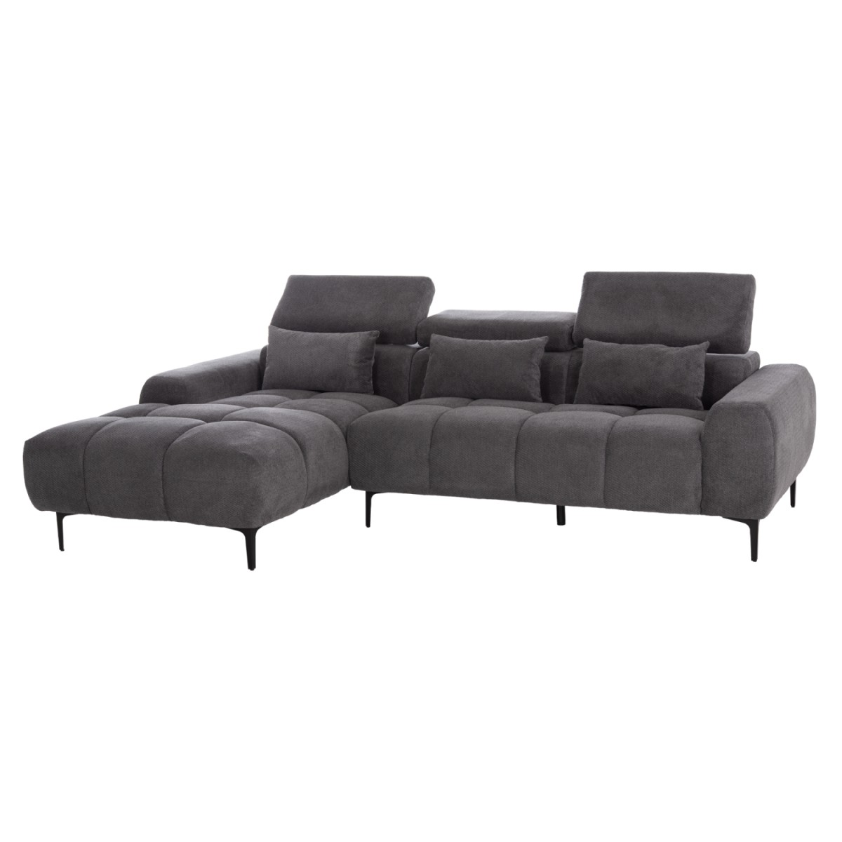 ΚΑΝΑΠΕΣ ΑΡΙΣΤΕΡΗ ΓΩΝΙΑ DIVYA HM3267.12L ΓΚΡΙ ΥΦΑΣΜΑ 260x100-174x104Υεκ.