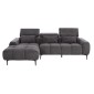 ΚΑΝΑΠΕΣ ΑΡΙΣΤΕΡΗ ΓΩΝΙΑ DIVYA HM3267.12L ΓΚΡΙ ΥΦΑΣΜΑ 260x100-174x104Υεκ.