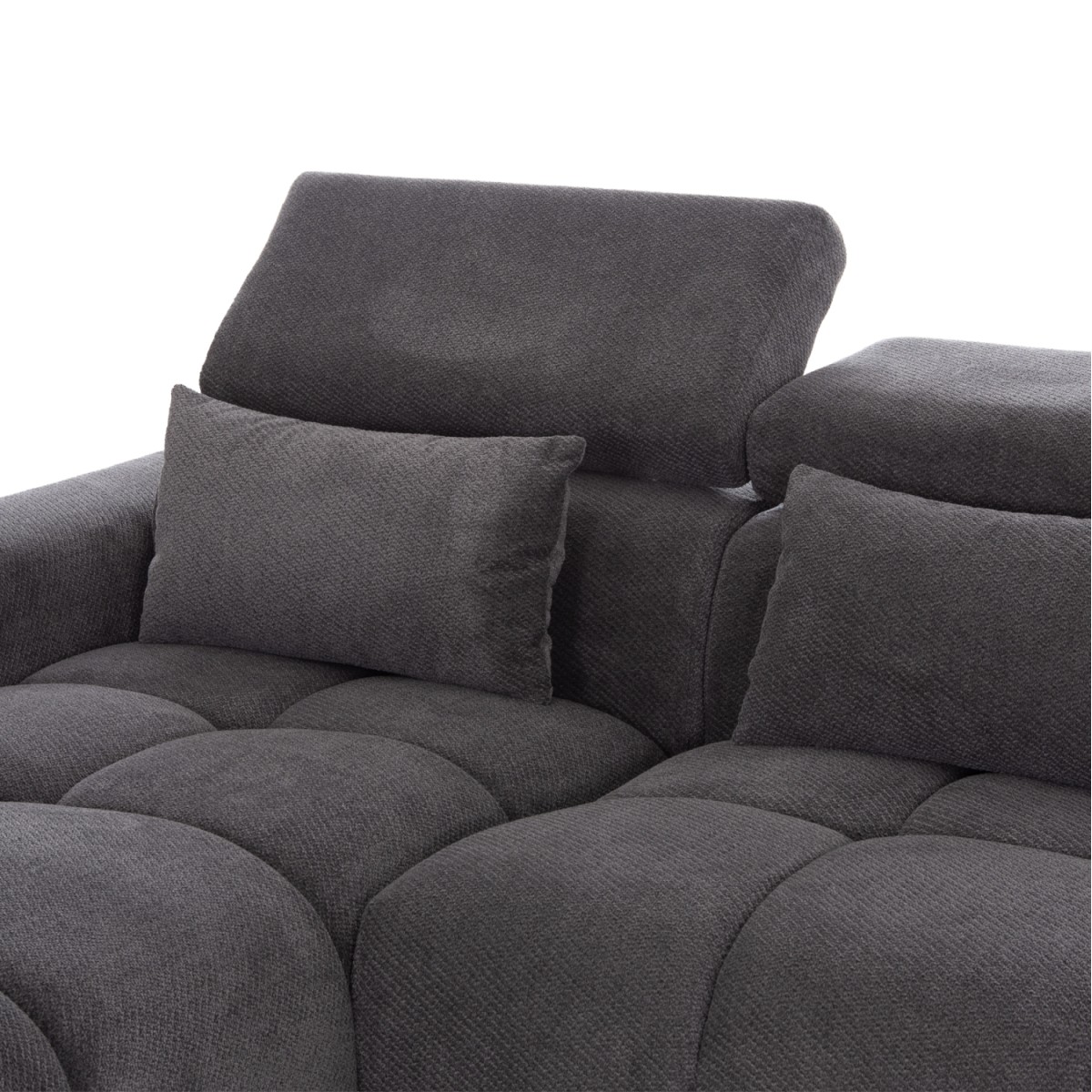 ΚΑΝΑΠΕΣ ΑΡΙΣΤΕΡΗ ΓΩΝΙΑ DIVYA HM3267.12L ΓΚΡΙ ΥΦΑΣΜΑ 260x100-174x104Υεκ.