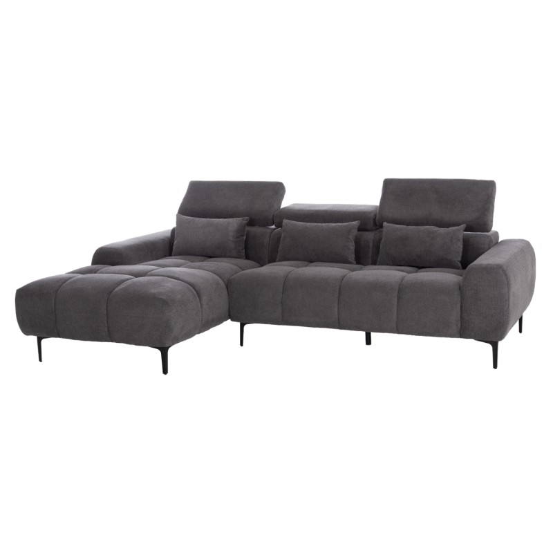 ΚΑΝΑΠΕΣ ΑΡΙΣΤΕΡΗ ΓΩΝΙΑ DIVYA HM3267.12L ΓΚΡΙ ΥΦΑΣΜΑ 260x100-174x104Υεκ.