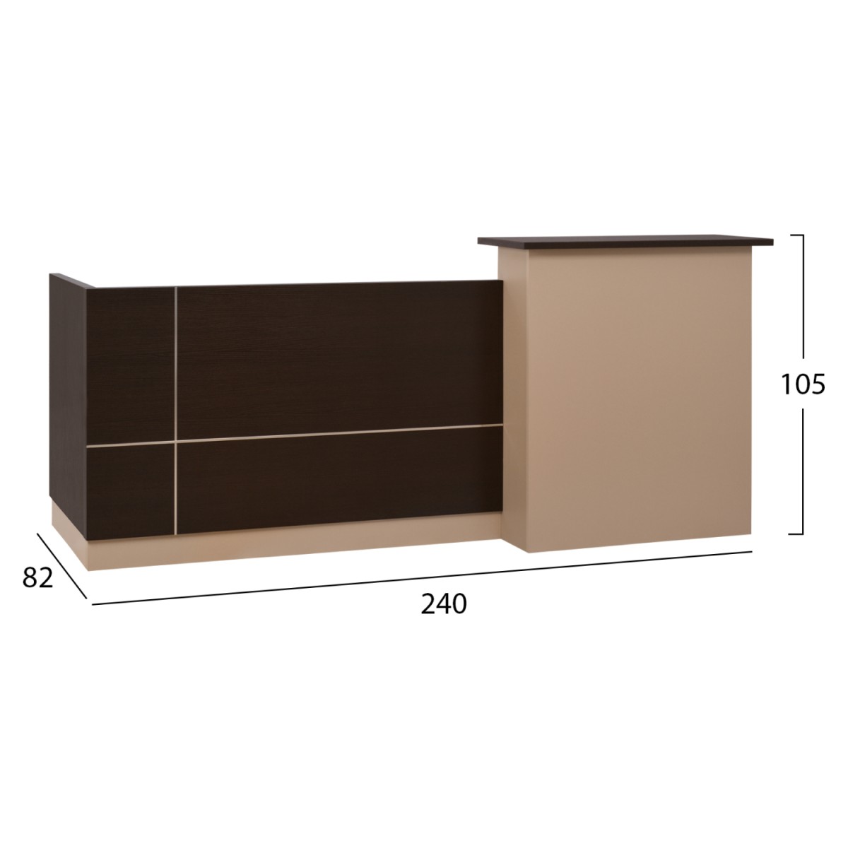 ΓΡΑΦΕΙΟ ΥΠΟΔΟΧΗΣ DALTON 240X82 WENGE ΜΠΕΖ HM2068.01 240x82x105cm