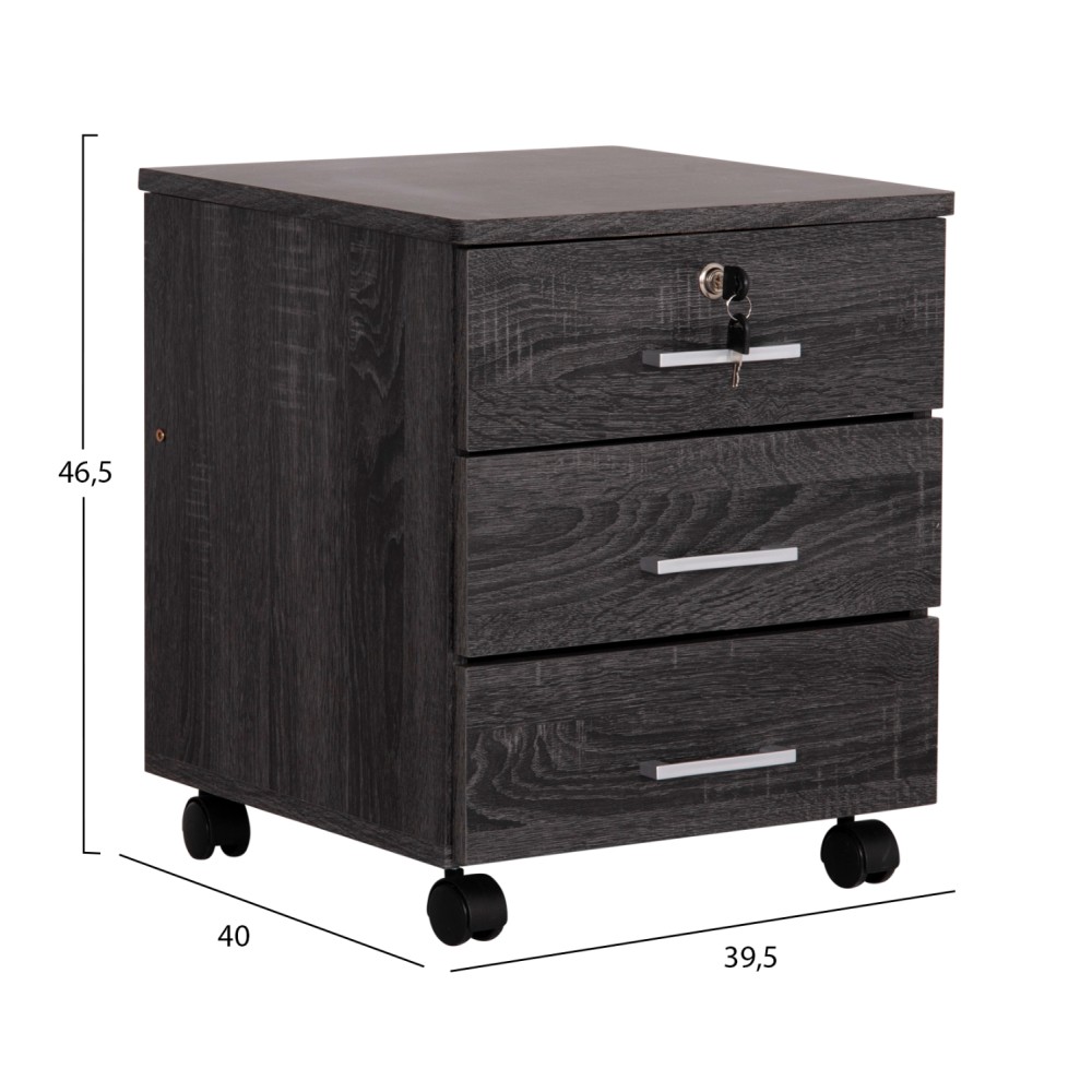 ΣΥΡΤΑΡΙΕΡΑ ΓΡΑΦΕΙΟΥ HAYDEN HM2282.01 ΣΕ ΑΝΘΡΑΚΙ ΧΡΩΜΑ 39.5x40x46.5Υεκ