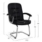 ΚΑΡΕΚΛΑ AMBREY HM1114 ΜΕ ΜΑΥΡΟ PU ΜΕ ΒΑΣΗ ΧΡΩΜΙΟΥ 61.5x62x98 cm.