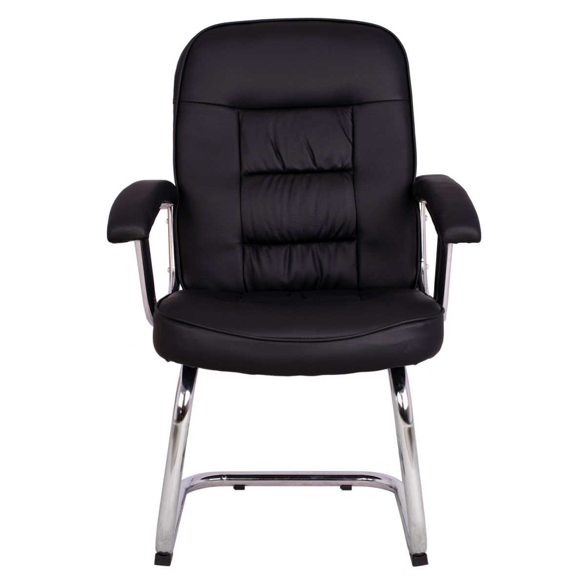 ΚΑΡΕΚΛΑ AMBREY HM1114 ΜΕ ΜΑΥΡΟ PU ΜΕ ΒΑΣΗ ΧΡΩΜΙΟΥ 61.5x62x98 cm.