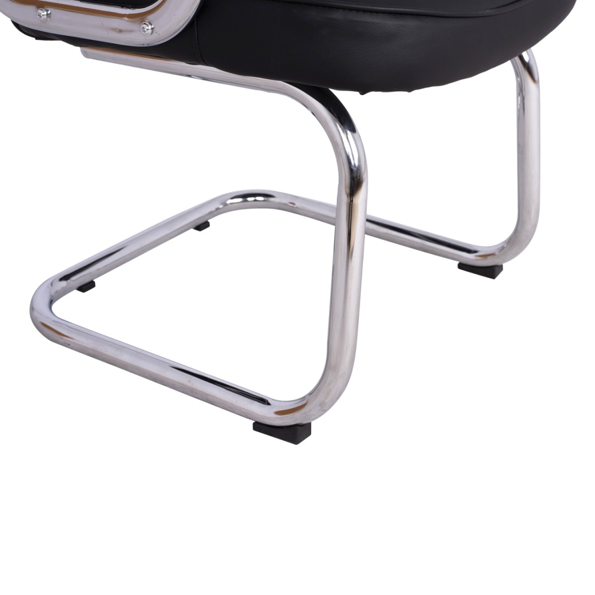 ΚΑΡΕΚΛΑ AMBREY HM1114 ΜΕ ΜΑΥΡΟ PU ΜΕ ΒΑΣΗ ΧΡΩΜΙΟΥ 61.5x62x98 cm.