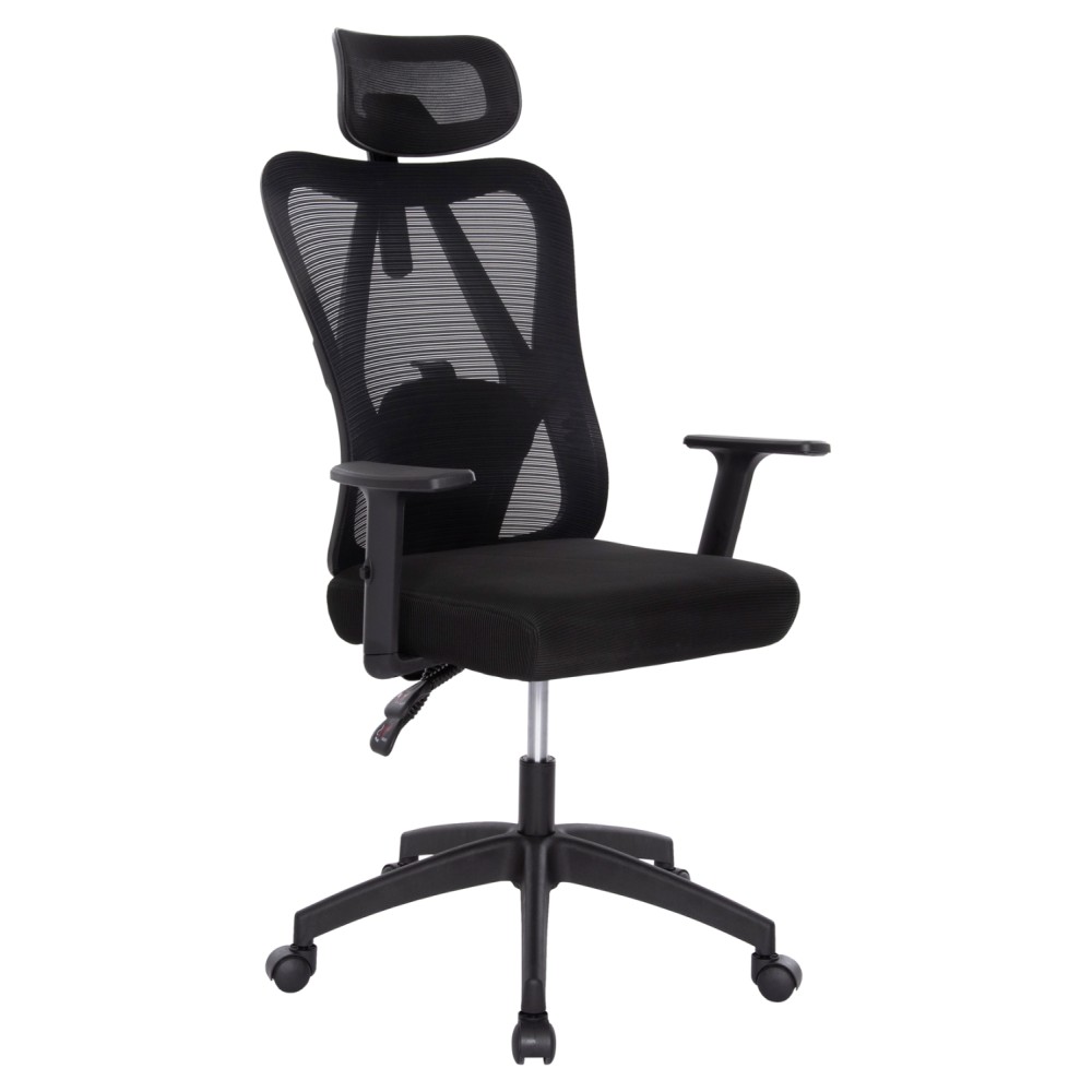 ΚΑΡΕΚΛΑ ΓΡΑΦΕΙΟΥ MEXER HM1195.01 ΜΑΥΡΟ MESH-PP ΒΑΣΗ 68x70x136Υεκ.