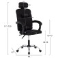 ΚΑΡΕΚΛΑ ΓΡΑΦΕΙΟΥ CRONER HM1196.01 ΜΑΥΡΟ MESH-ΜΕΤΑΛ.ΒΑΣΗ 58x99x120Υεκ.