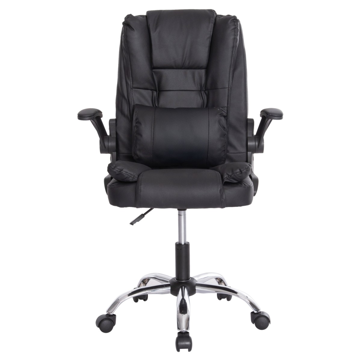 ΚΑΡΕΚΛΑ ΓΡΑΦΕΙΟΥ CANAN HM1201 ΜΑΥΡO PVC-ΒΑΣΗ ΧΡΩΜΙΟΥ 66x61x105Υεκ.