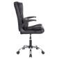 ΚΑΡΕΚΛΑ ΓΡΑΦΕΙΟΥ CANAN HM1201 ΜΑΥΡO PVC-ΒΑΣΗ ΧΡΩΜΙΟΥ 66x61x105Υεκ.