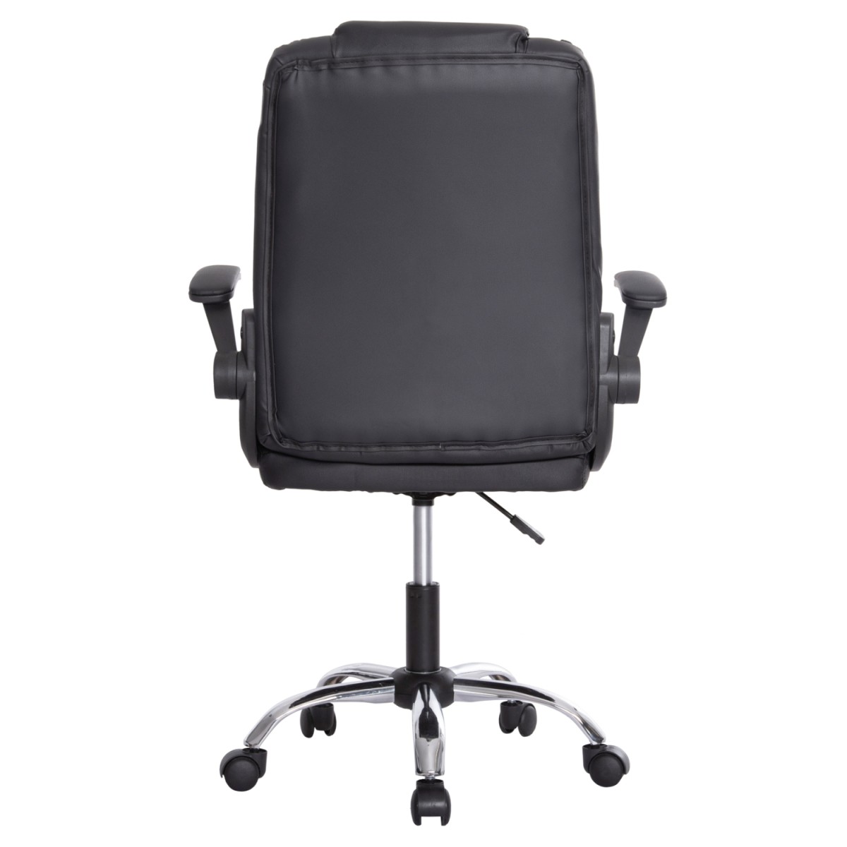 ΚΑΡΕΚΛΑ ΓΡΑΦΕΙΟΥ CANAN HM1201 ΜΑΥΡO PVC-ΒΑΣΗ ΧΡΩΜΙΟΥ 66x61x105Υεκ.