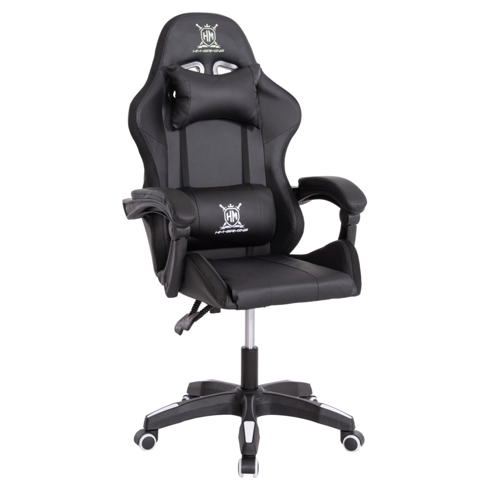 ΠΟΛΥΘΡΟΝΑ GAMING DARREN HM1203.04 ΜΑΥΡΟ-ΛΕΥΚΟ PVC 58.5x100x120Υεκ.