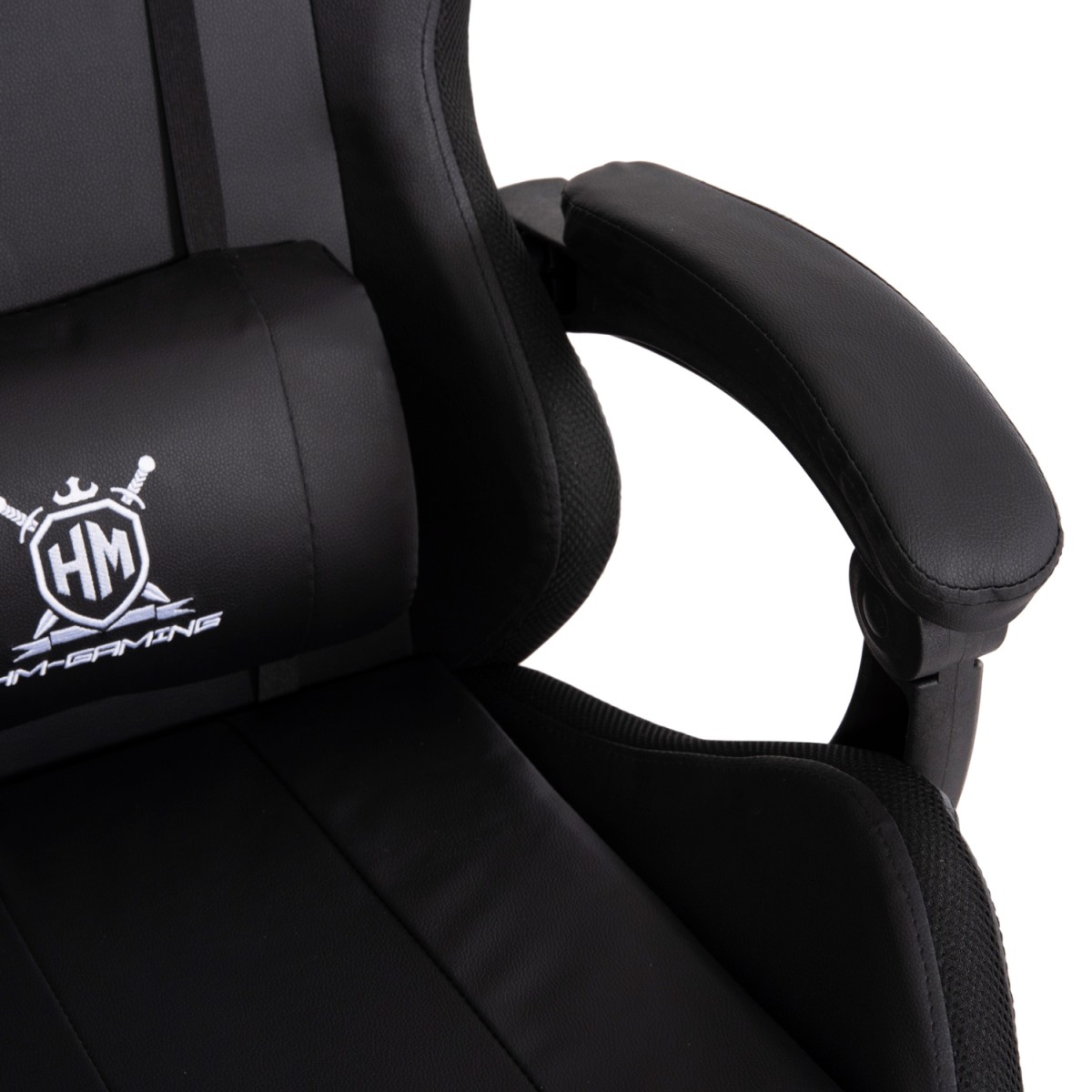 ΠΟΛΥΘΡΟΝΑ GAMING DARREN HM1203.04 ΜΑΥΡΟ-ΛΕΥΚΟ PVC 58.5x100x120Υεκ.