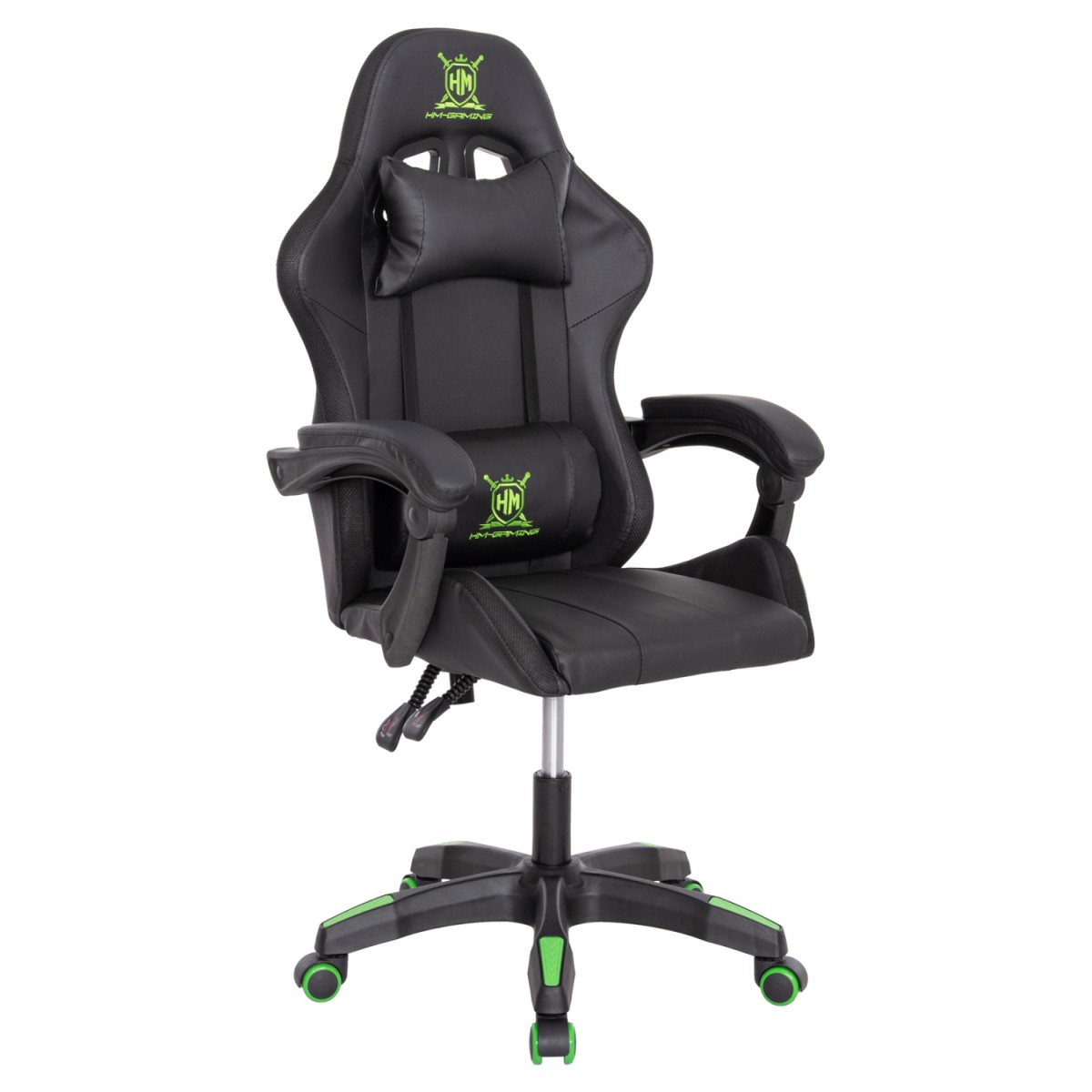 ΠΟΛΥΘΡΟΝΑ GAMING DARREN HM1203.03 ΜΑΥΡΟ-ΠΡΑΣΙΝΟ PVC 58.5x100x120Υεκ.
