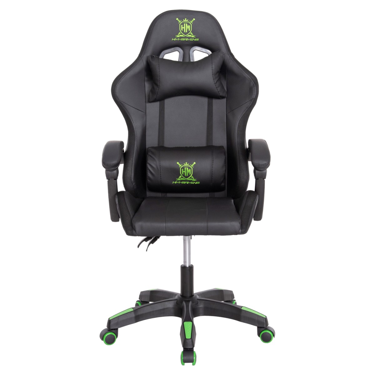 ΠΟΛΥΘΡΟΝΑ GAMING DARREN HM1203.03 ΜΑΥΡΟ-ΠΡΑΣΙΝΟ PVC 58.5x100x120Υεκ.