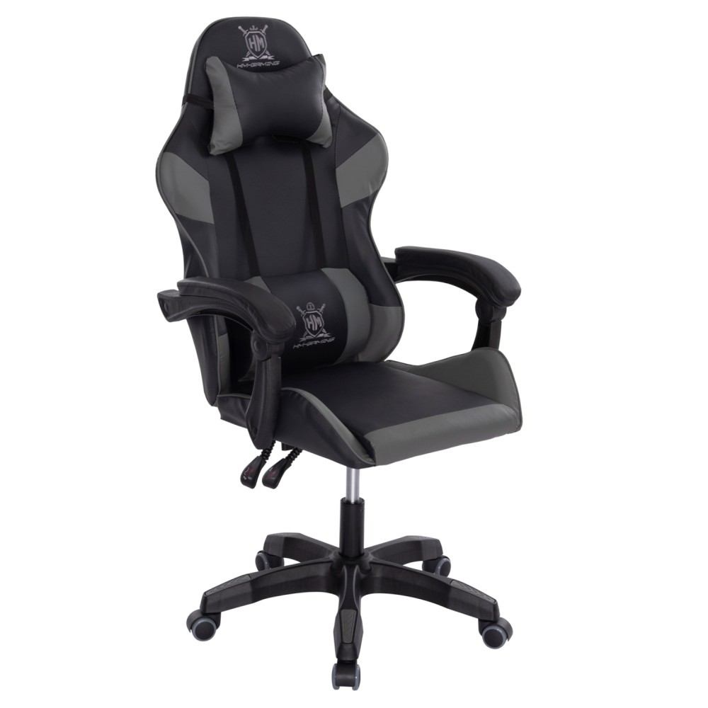 ΠΟΛΥΘΡΟΝΑ GAMING DARREN HM1203.10 ΜΑΥΡΟ-ΓΚΡΙ PVC 60x60x120Υεκ.