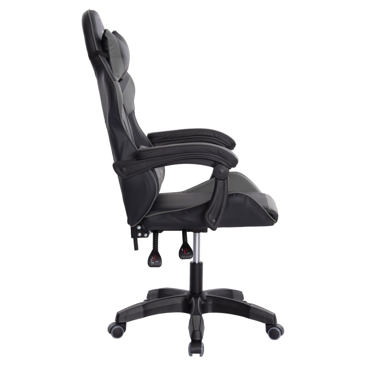 ΠΟΛΥΘΡΟΝΑ GAMING DARREN HM1203.10 ΜΑΥΡΟ-ΓΚΡΙ PVC 60x60x120Υεκ.