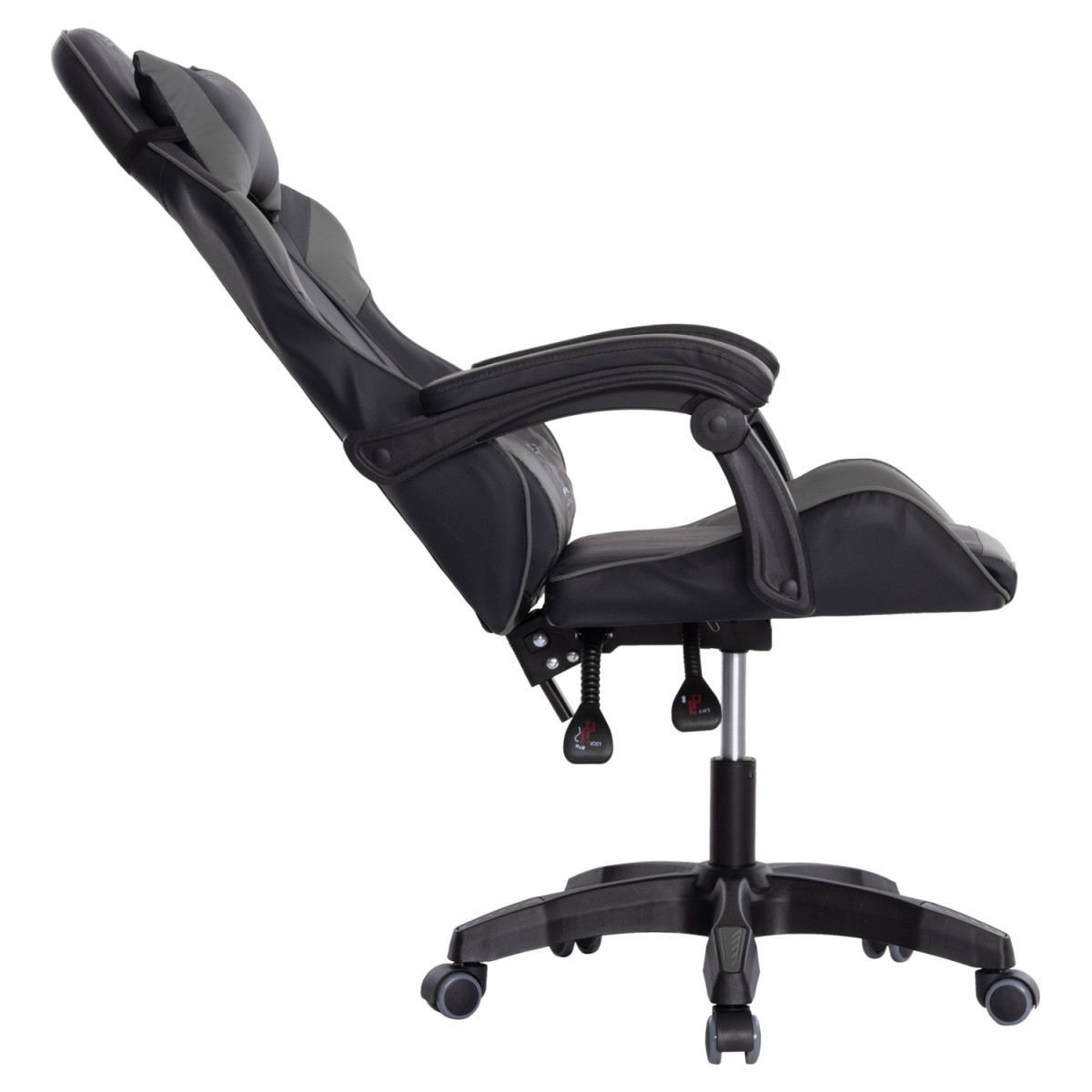 ΠΟΛΥΘΡΟΝΑ GAMING DARREN HM1203.10 ΜΑΥΡΟ-ΓΚΡΙ PVC 60x60x120Υεκ.