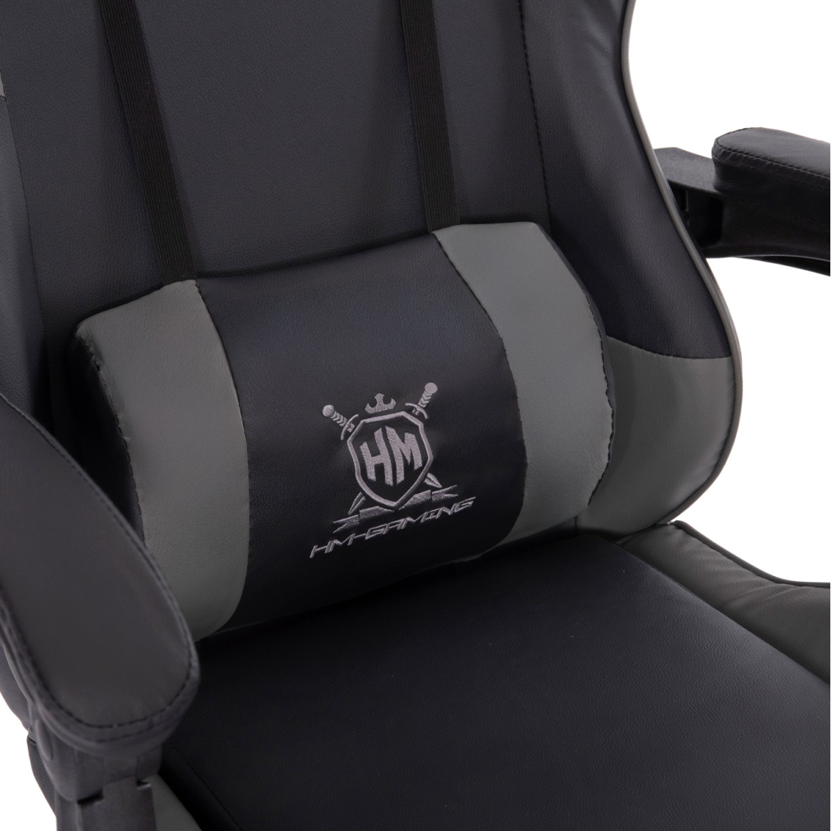 ΠΟΛΥΘΡΟΝΑ GAMING DARREN HM1203.10 ΜΑΥΡΟ-ΓΚΡΙ PVC 60x60x120Υεκ.