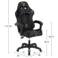 ΠΟΛΥΘΡΟΝΑ GAMING LOOT HM1204 ΜΑΥΡΟ-ΠΡΑΣΙΝΟ PVC 60x60x120Υεκ.