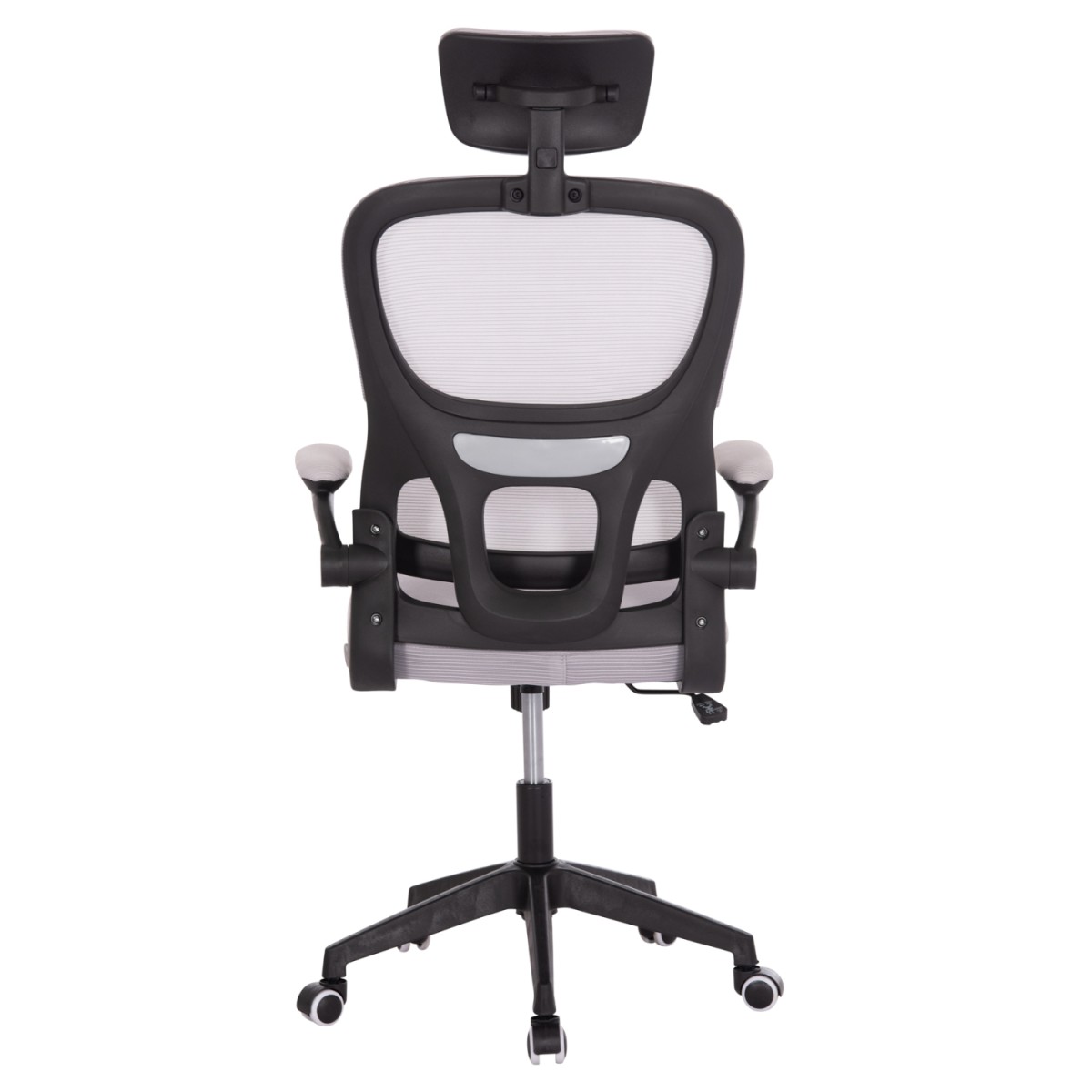 ΚΑΡΕΚΛΑ ΓΡΑΦΕΙΟΥ BASTON HM18236.02 ΓΚΡΙ MESH & ΜΑΥΡΟ PP ΣΚΕΛΕΤΟΣ 64x60x127Υεκ.