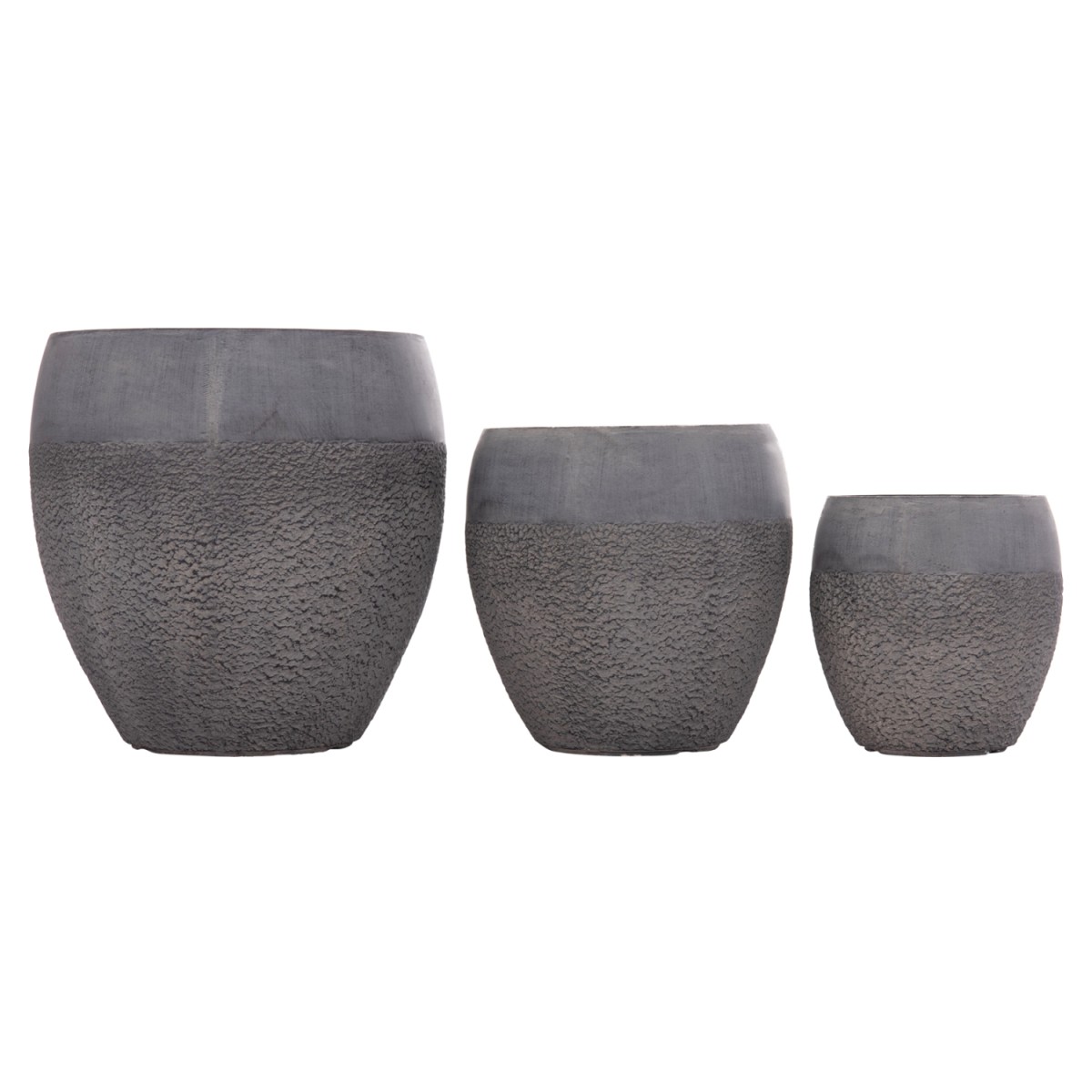 ΣΕΤ 3ΤΜΧ ΓΛΑΣΤΡΕΣ ΣΕΙΡΑ GARDENER HM4725 FIBERCLAY-ΣΕ ΣΚΟΥΡΟ CEMENT ΧΡΩΜΑ Φ55x54Υεκ