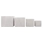 ΣΕΤ 4ΤΜΧ ΓΛΑΣΤΡΕΣ ΤΕΤΡΑΓΩΝΕΣ GARDENER HM4730 FIBERCLAY ΓΚΡΙ CEMENT 37x37x32Υεκ.