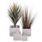 ΣΕΤ 4ΤΜΧ ΓΛΑΣΤΡΕΣ ΤΕΤΡΑΓΩΝΕΣ GARDENER HM4730 FIBERCLAY ΓΚΡΙ CEMENT 37x37x32Υεκ.