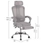 ΚΑΡΕΚΛΑ ΓΡΑΦΕΙΟΥ BARNET HM18258.02 ΓΚΡΙ MESH-ΓΚΡΙ ΣΚΕΛΕΤΟΣ NYLON 61x62x123Υ