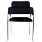 ΠΟΛΥΘΡΟΝΑΚΙ KELSO HM8521.04 ΒΕΛΟΥΔΟ ΜΑΥΡΟ & ΕΠΙΧΡΥΣΟ ΠΟΔΙ 52,5x52x80Υ εκ.
