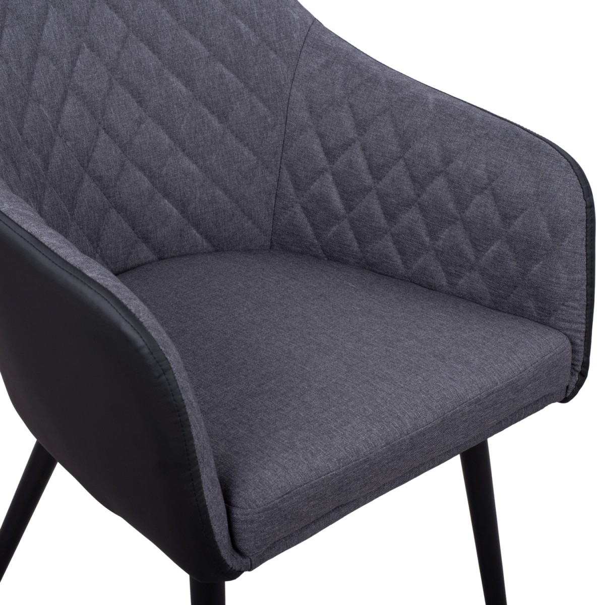 ΠΟΛΥΘΡΟΝΑΚΙ CHARLES HM8522.01 ΜΕ ΥΦΑΣΜΑ ΣΚΟΥΡΟ ΓΚΡΙ PU ΜΑΥΡΟ 57x63x83Υ εκ.