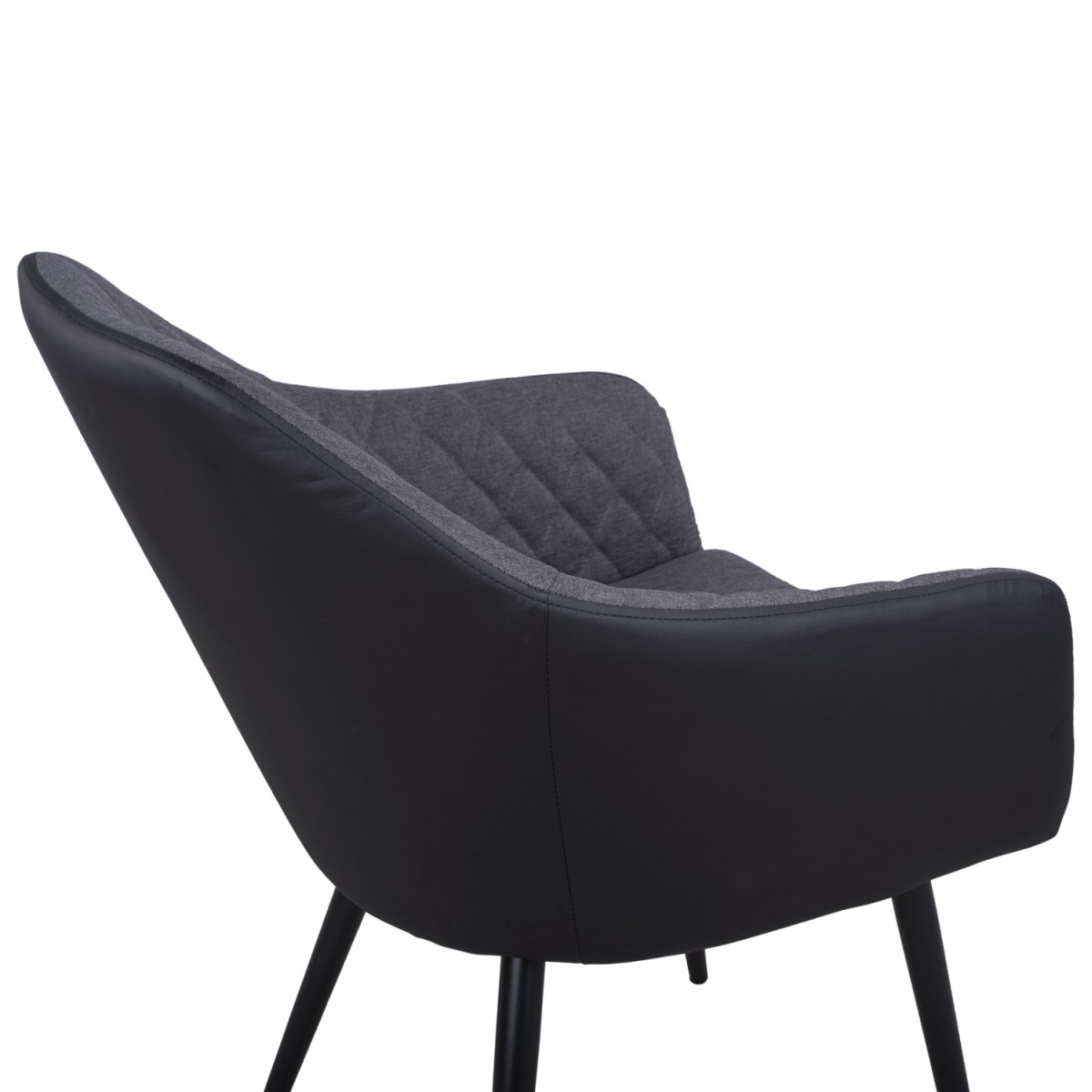 ΠΟΛΥΘΡΟΝΑΚΙ CHARLES HM8522.01 ΜΕ ΥΦΑΣΜΑ ΣΚΟΥΡΟ ΓΚΡΙ PU ΜΑΥΡΟ 57x63x83Υ εκ.