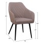 ΠΟΛΥΘΡΟΝΑΚΙ CHARLES HM8522.07 ΜΕ ΥΦΑΣΜΑ ΜΠΕΖ & PU ΜΠΕΖ 57x63x83Υ εκ.