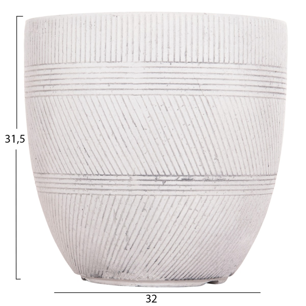 ΣΕΤ 4ΤΜΧ ΓΛΑΣΤΡΕΣ ΣΤΡΟΓΓΥΛΕΣ ΣΕΙΡΑ GARDENER HM4719 FIBERCLAY-ΧΡΩΜΑ CEMENT Φ44x43Υεκ
