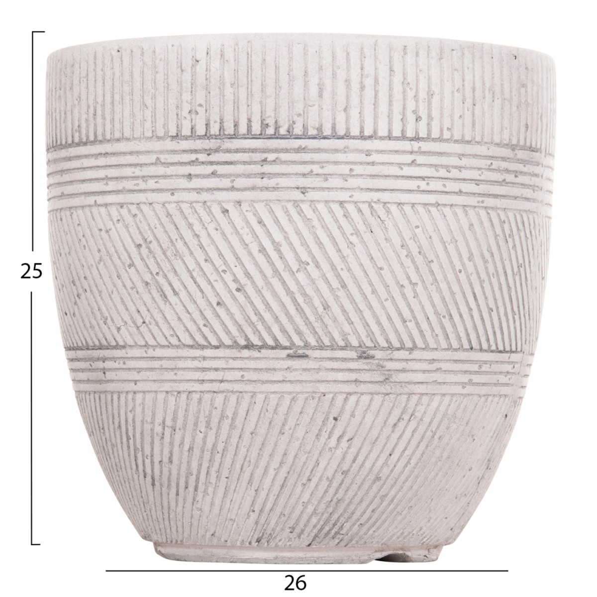 ΣΕΤ 4ΤΜΧ ΓΛΑΣΤΡΕΣ ΣΤΡΟΓΓΥΛΕΣ ΣΕΙΡΑ GARDENER HM4719 FIBERCLAY-ΧΡΩΜΑ CEMENT Φ44x43Υεκ