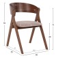 ΚΑΡΕΚΛΑ NEKKER HM9739.01 RUBBERWOOD ΣΕ ΚΑΡΥΔΙ-ΓΚΡΙ ΥΦΑΣΜΑ ΚΑΘΙΣΜΑ 56x55x78Yεκ.