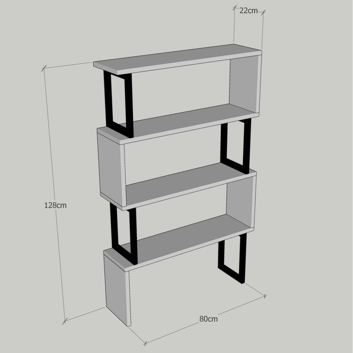 ΒΙΒΛΙΟΘΗΚΗ INGRID ΚΑΡΥΔΙ ΜΕ ΜΑΥΡΟ ΣΚΕΛΕΤΟ HM8867.01 80x22x128 εκ.