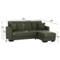 ΚΑΝΑΠΕΣ ΚΡΕΒΑΤΙ GHUFRAN ΓΩΝΙΑ ΑΝΑΣΤΡΕΨΙΜΗ DARK OLIVE HM3244.05 200x133x77Yεκ.