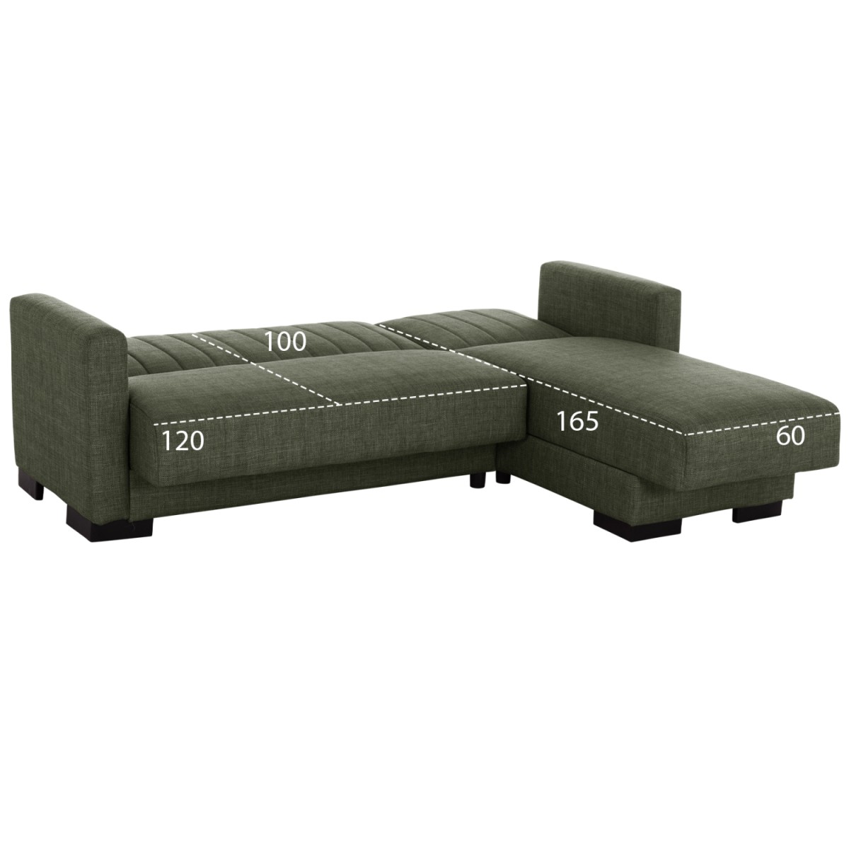 ΚΑΝΑΠΕΣ ΚΡΕΒΑΤΙ GHUFRAN ΓΩΝΙΑ ΑΝΑΣΤΡΕΨΙΜΗ DARK OLIVE HM3244.05 200x133x77Yεκ.