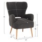 ΜΠΕΡΖΕΡΑ ΠΟΛΥΘΡΟΝΑ MYLIE ΓΚΡΙ ΜΠΟΥΚΛΕ HM8394.21 66X75X93Υ εκ.