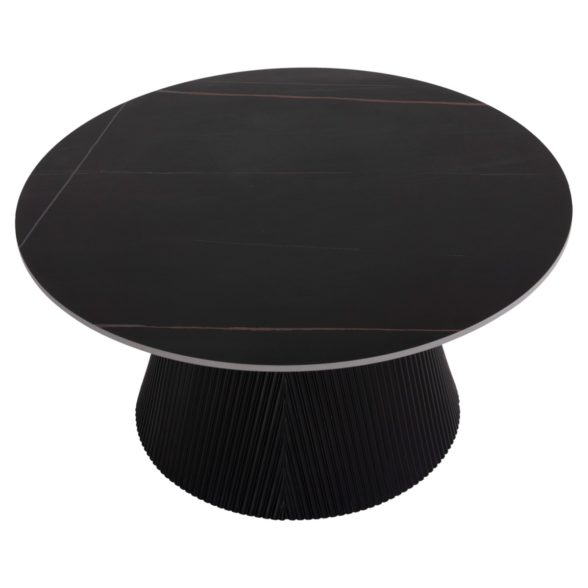 ΤΡΑΠΕΖΙ ΣΑΛΟΝΙΟΥ DUNCAN HM18022.01 ΚΕΡΑΜΙΚΟ TOP-MDF ΒΑΣΗ-ΜΑΥΡΟ Φ80x41Υεκ.