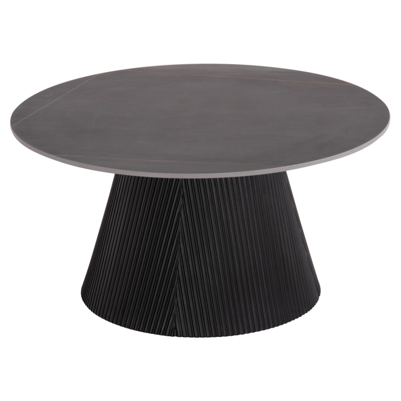 ΤΡΑΠΕΖΙ ΣΑΛΟΝΙΟΥ DUNCAN HM18022.01 ΚΕΡΑΜΙΚΟ TOP-MDF ΒΑΣΗ-ΜΑΥΡΟ Φ80x41Υεκ.