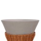 ΤΡΑΠΕΖΙ ΣΑΛΟΝΙΟΥ PERRAL HM18164.03L FIBER CEMENT ΓΚΡΙ-ΦΥΣΙΚΟ RATTAN--Φ55x45Υεκ